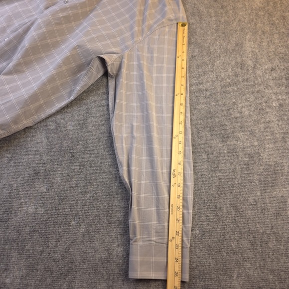 New Calvin Klein Shirt XL 17 17.5 34/35 All Season Stretch Gray Check - Picture 9 of 11